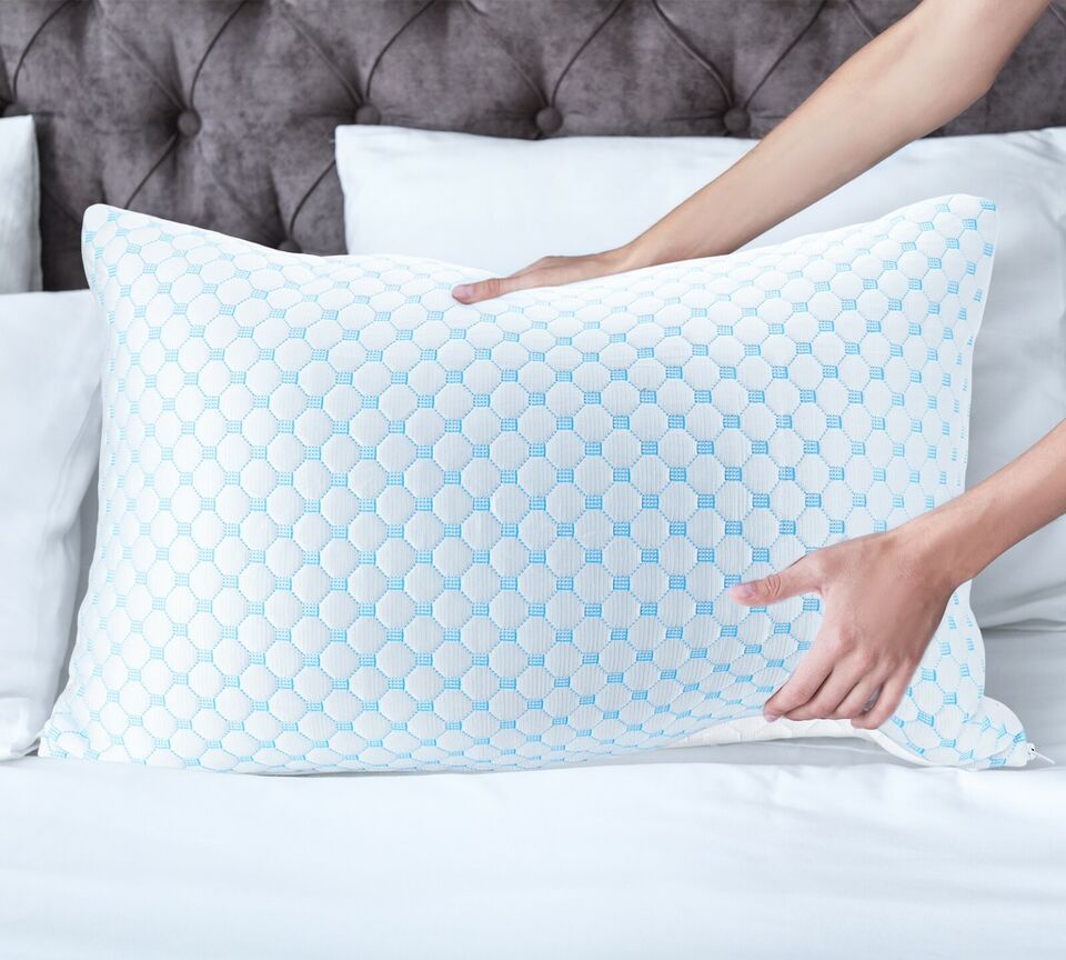 Cooling Memory Foam Pillow with Ice Silk and Gel Infusion