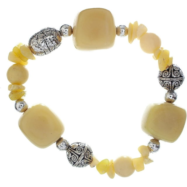 Earth's Jewels Semi-Precious New Jade Natural Green Bracelet #94