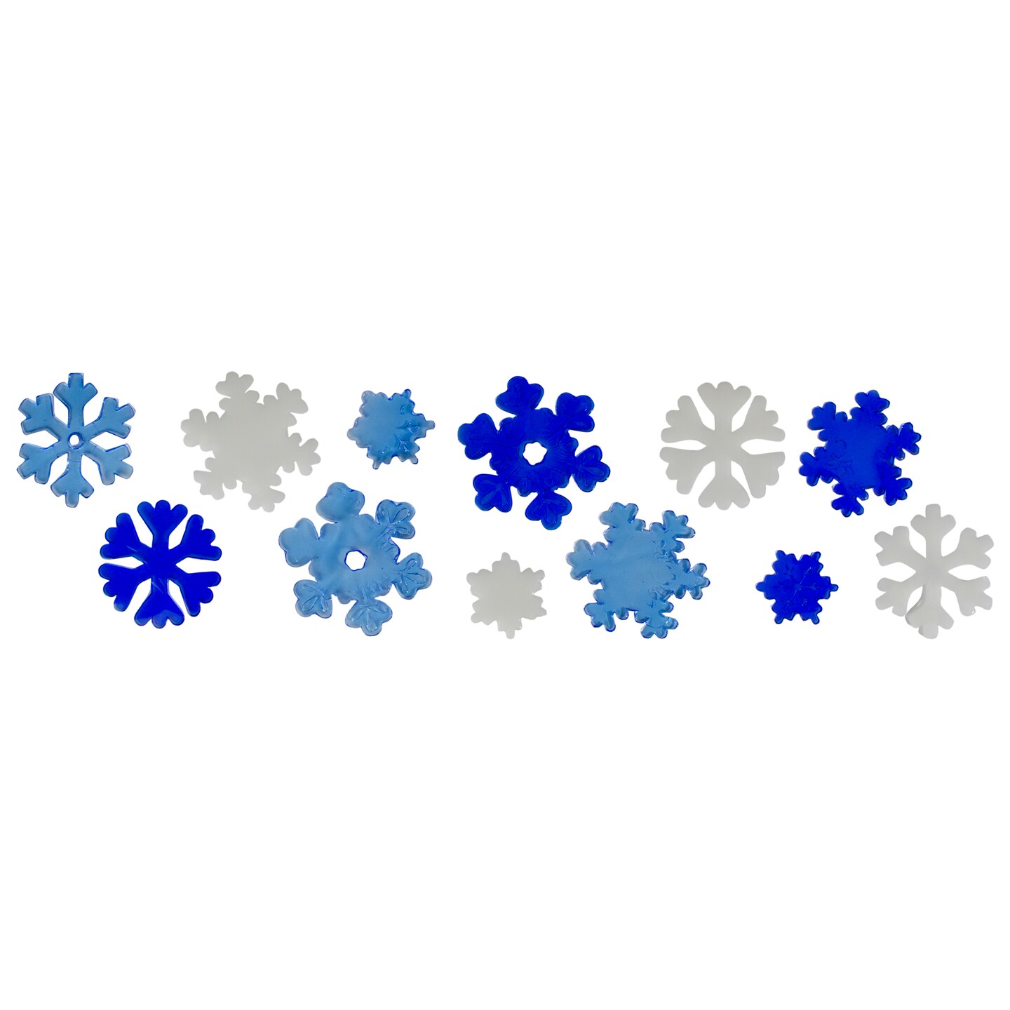 Northlight 12-Piece Blue and White Snowflake Gel Christmas Window Clings