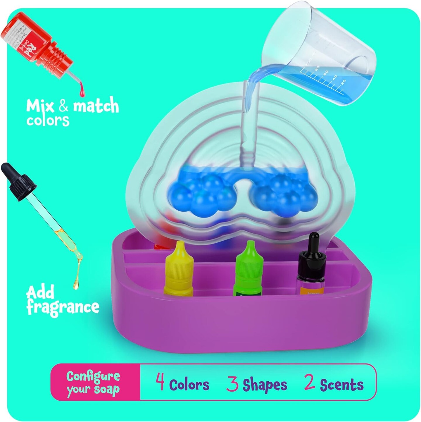 Unicorn Soap Making Kit - Girls Crafts DIY Project Age 6+ Year Old Kids Girl Gifts Science STEM Activity Teenage Christmas Gift Make Your Own Kits