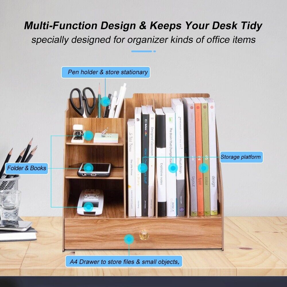 Wooden Desk Organizer for Office