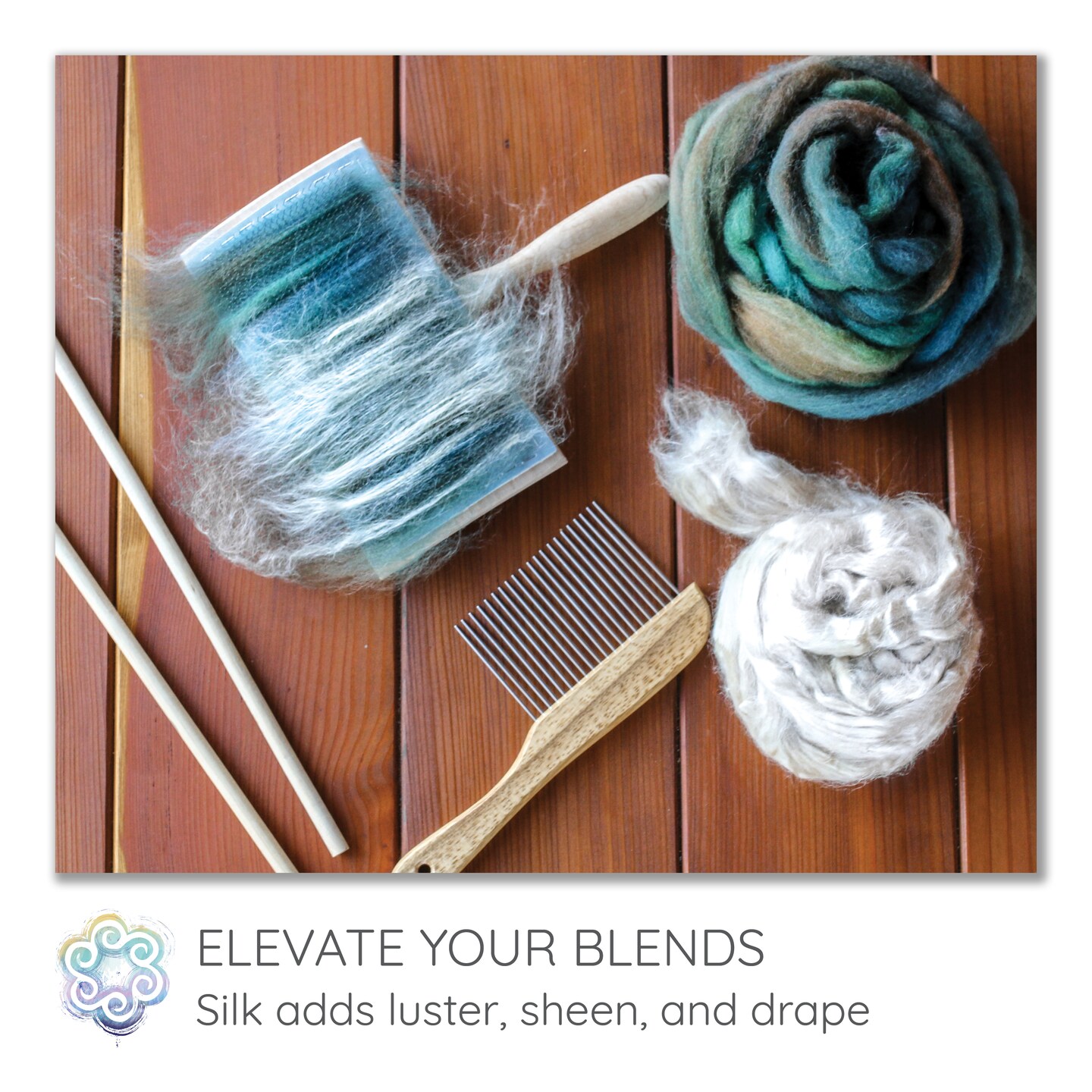 2oz Mulberry Silk Fiber: Premium Grade Natural Unbleached Pure White Undyed Combed Top Roving