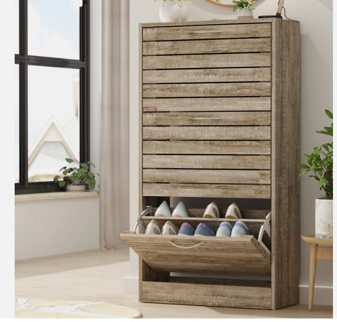 Entryway Modern Shoe Storage Rack Organizer Tall Shoe Cabinet with