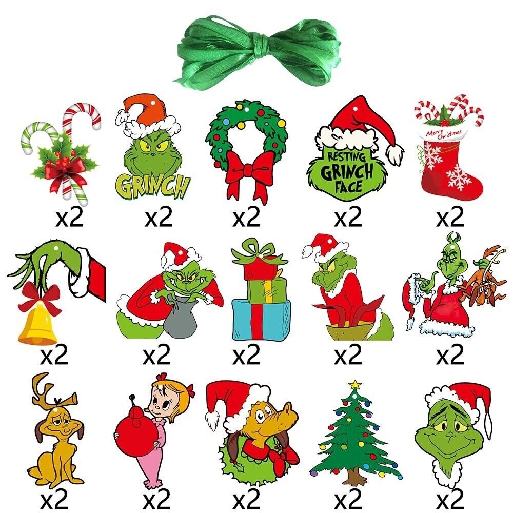 Merry Christmas Grinch Tree Ornaments Hanging Decoration Figures