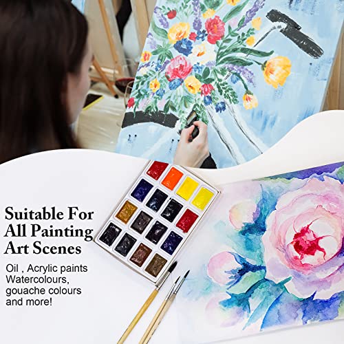 32 Pieces Paint Brush Set, Artist Series, Nylon Bristles with Round, Filbert, Flat, Fan, Angle, Fine Detail Brush, Suitable for Artists and Beginners for Acrylic Painting, Oil, Watercolor