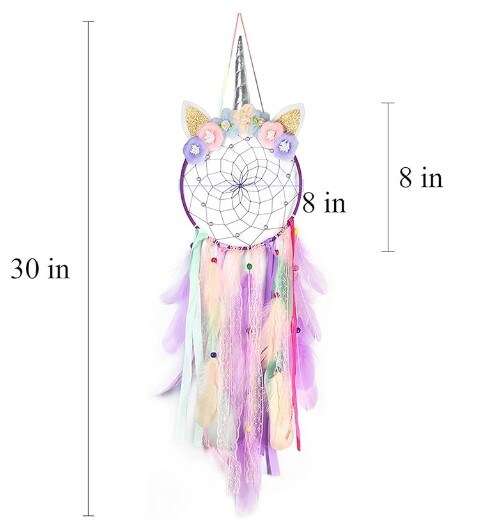 Decoration for a Wall Unicorn Dream Catcher for Girls Colorful Feather Cute Dream Catchers Party Blessing Craft Gift Wall Decoration