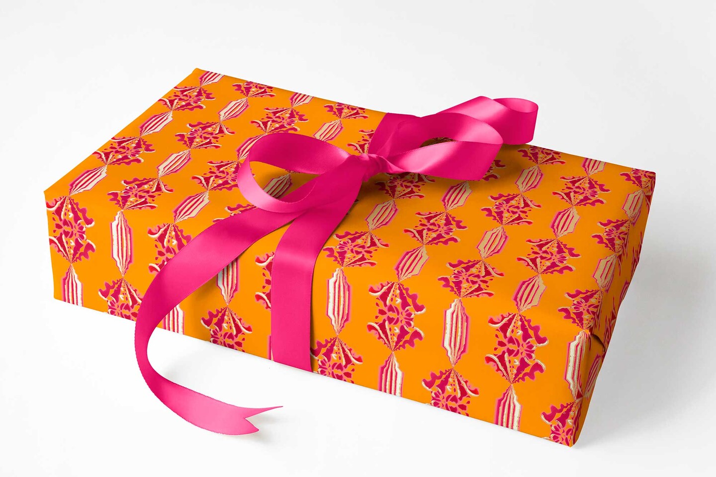 Yellow Orange Red Joyful Floral Wrapping Paper · Creative Fabrica