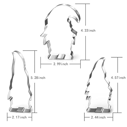 Gnome Cookie Cutter Set-5.3" 4.5" 4.3"-3-Pieces-Holiday Cookie Cutters Fondant Biscui Cutters