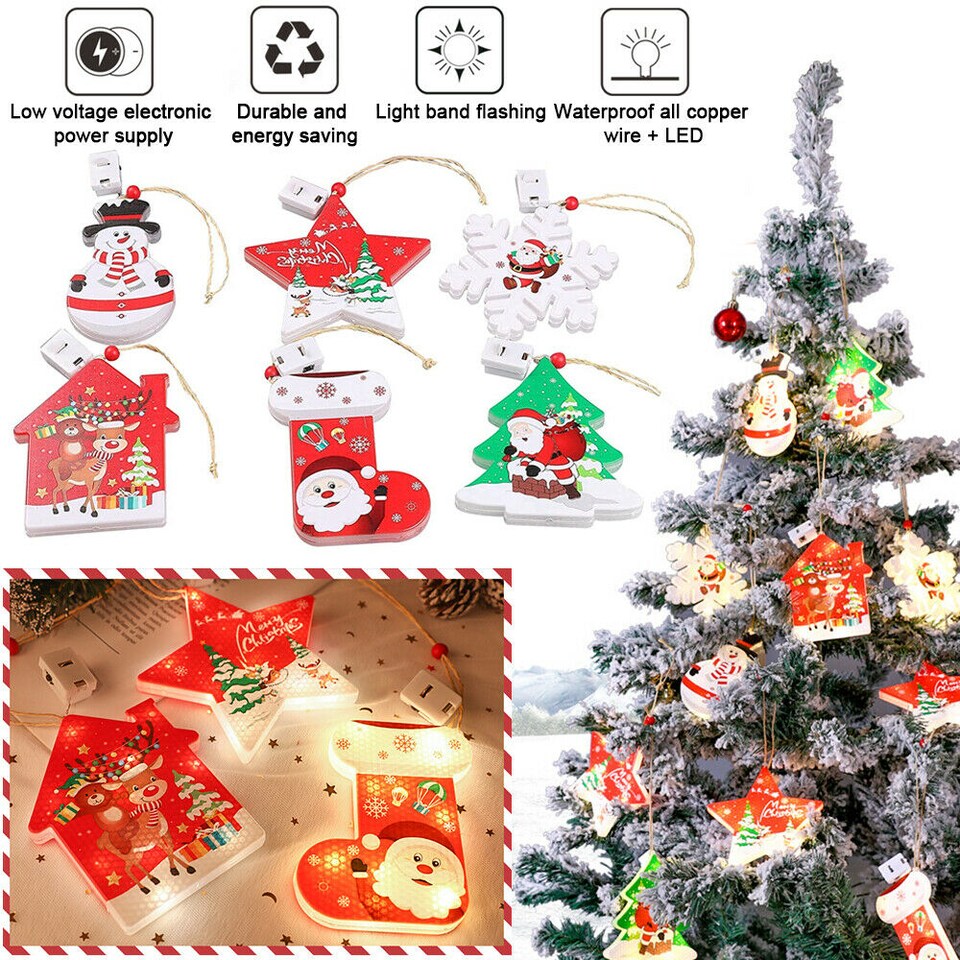 Kitcheniva Luminous Hanging Ornaments Christmas Tree Decorations 6 Pack