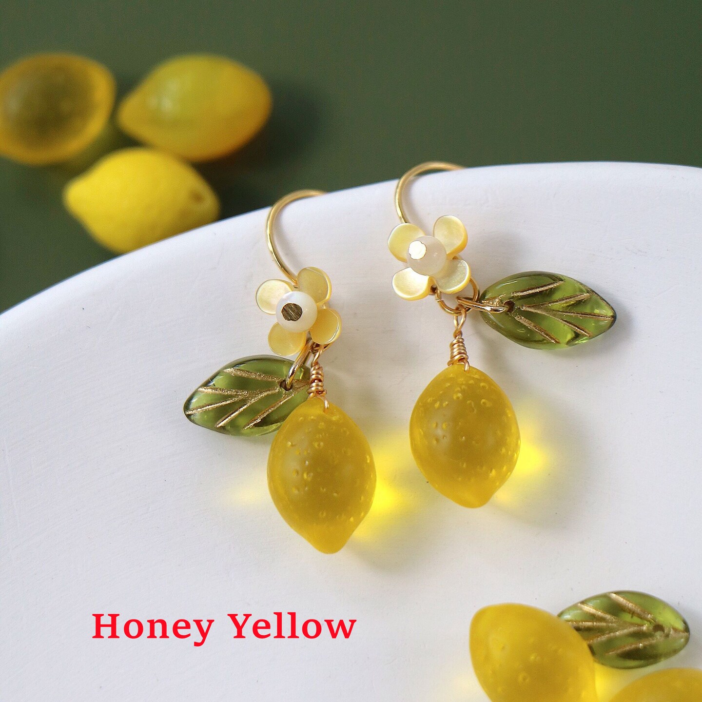 Lemon on sale yellow earrings