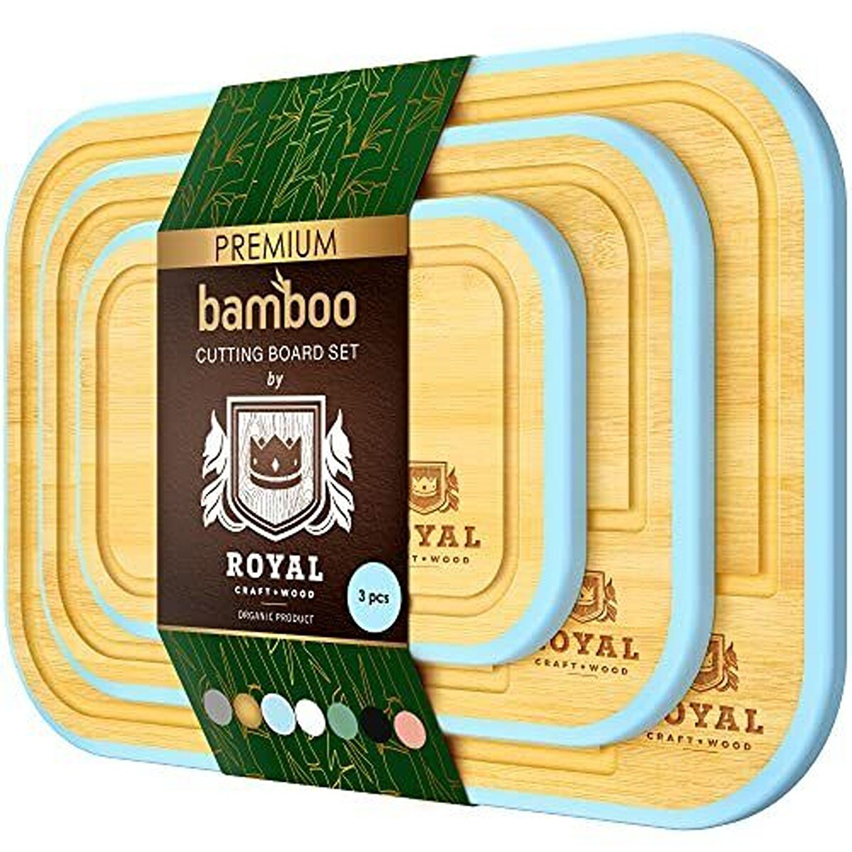 ROYAL CRAFT WOOD Premium Bamboo Cutting Board Set