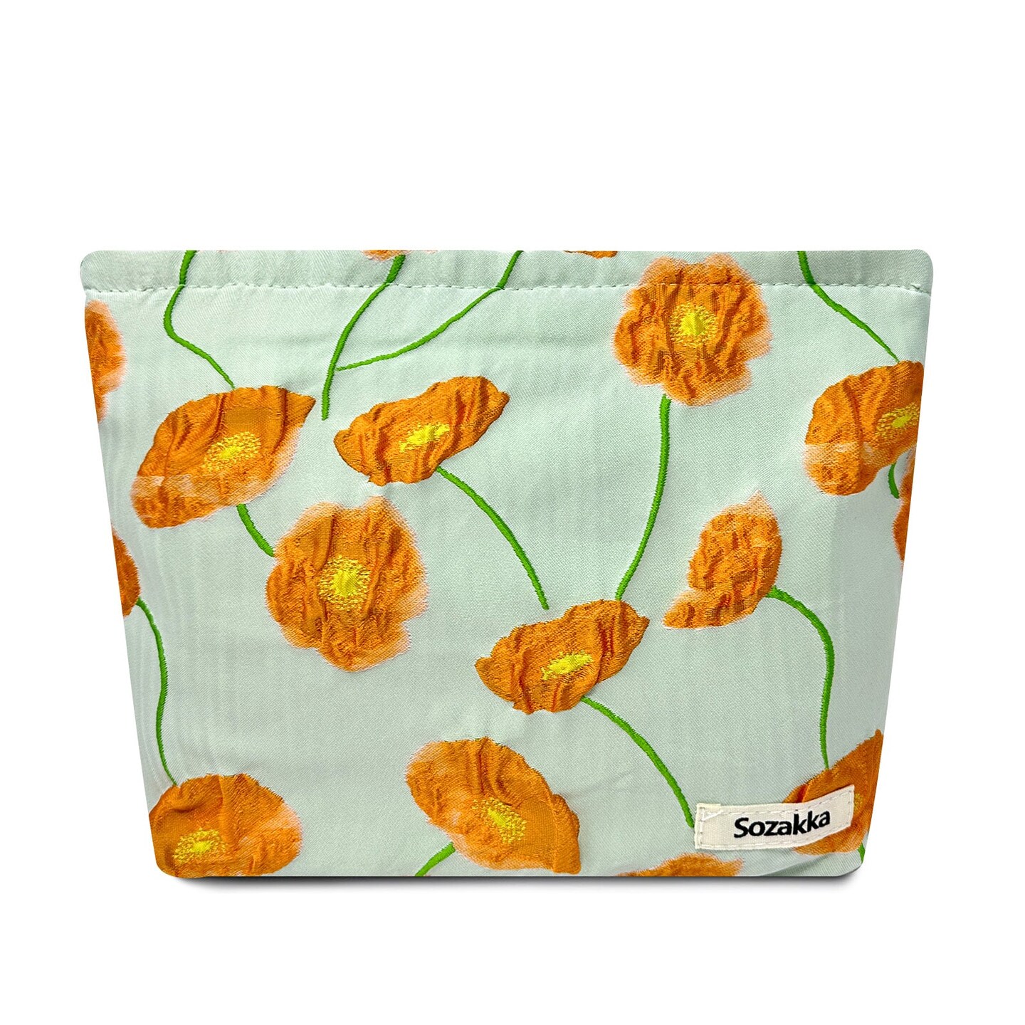 Wrapables Cosmetic Pouch, Makeup and Toiletry Travel Bag, Textured Poppies