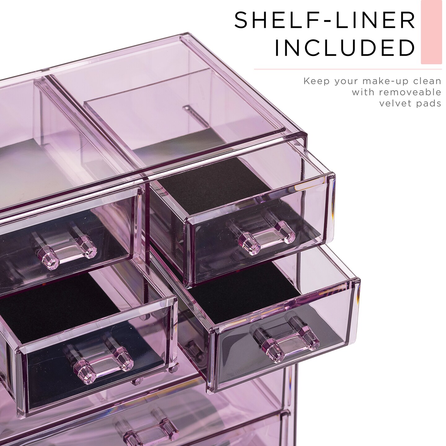 Sorbus Medium Makeup Organizer Set - (3 Large / 4 Small Drawers/Top Tray)
