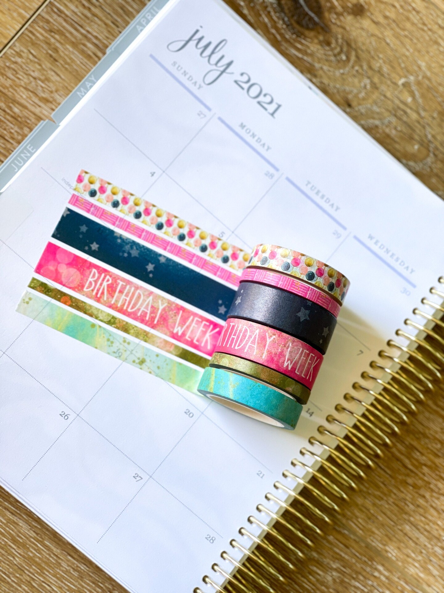 Birthday Week Navy &#x26; Pink Celebration Party Washi Tape Set (#W026)