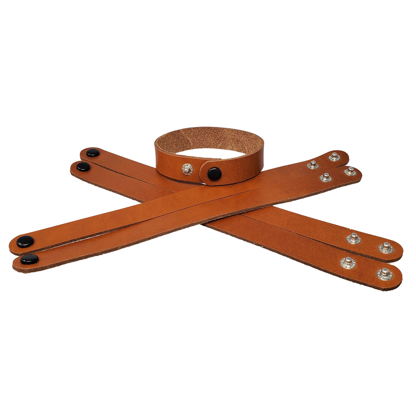 Full-Grain Latigo Leather Bracelet Blanks – 18 Colors, Adjustable Sizes, Pack of 8