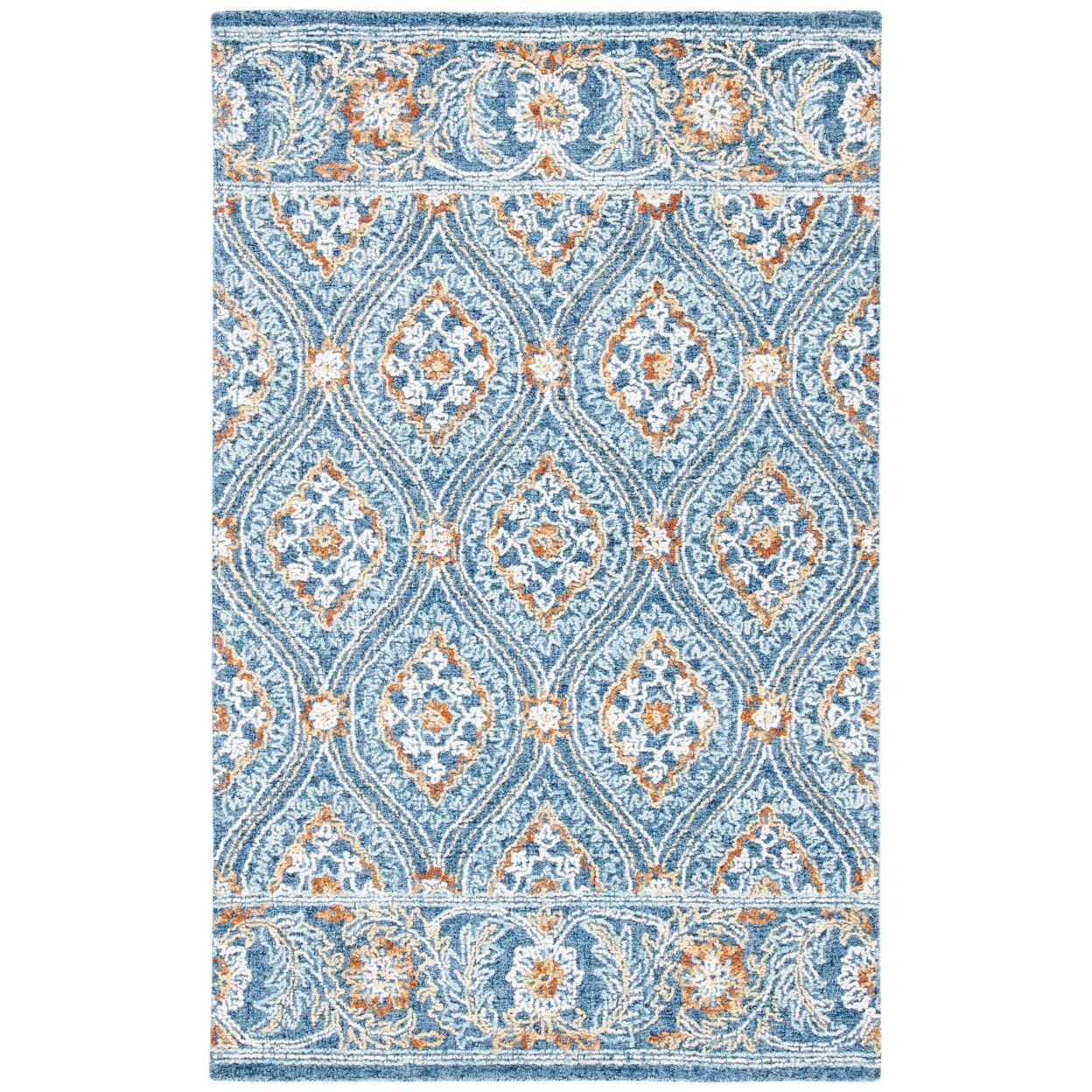 Safavieh Blossom Blm605N Handmade Navy / Yellow Rug Traditional Carpet Area Rug
