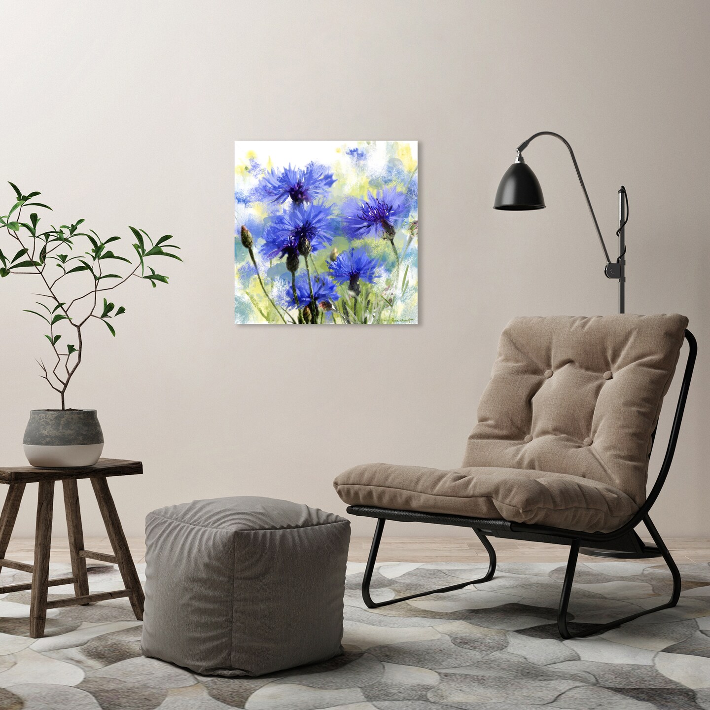 Cornflowers by Rachel McNaughton 10x10 Gallery Wrapped Canvas - Americanflat