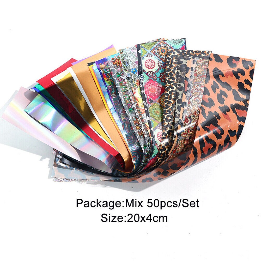 Kitcheniva Holographic Flower Nail Foils Decal Nail Art Transfer Sticker