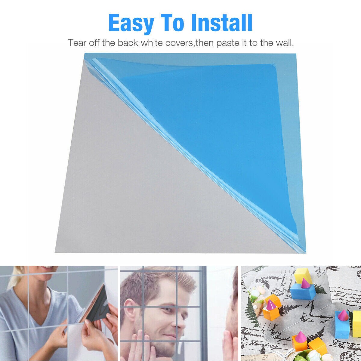 Adhesive Flexible Mirror Sheet 32 pcs