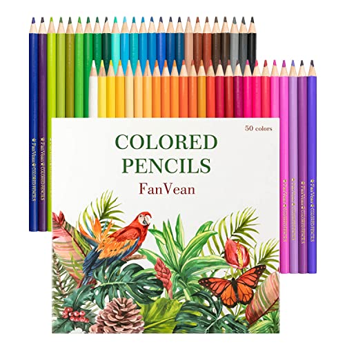Colored Pencils Color Pencil Set for adult Coloring book Gifts for kids &#x26; Adults 50 count