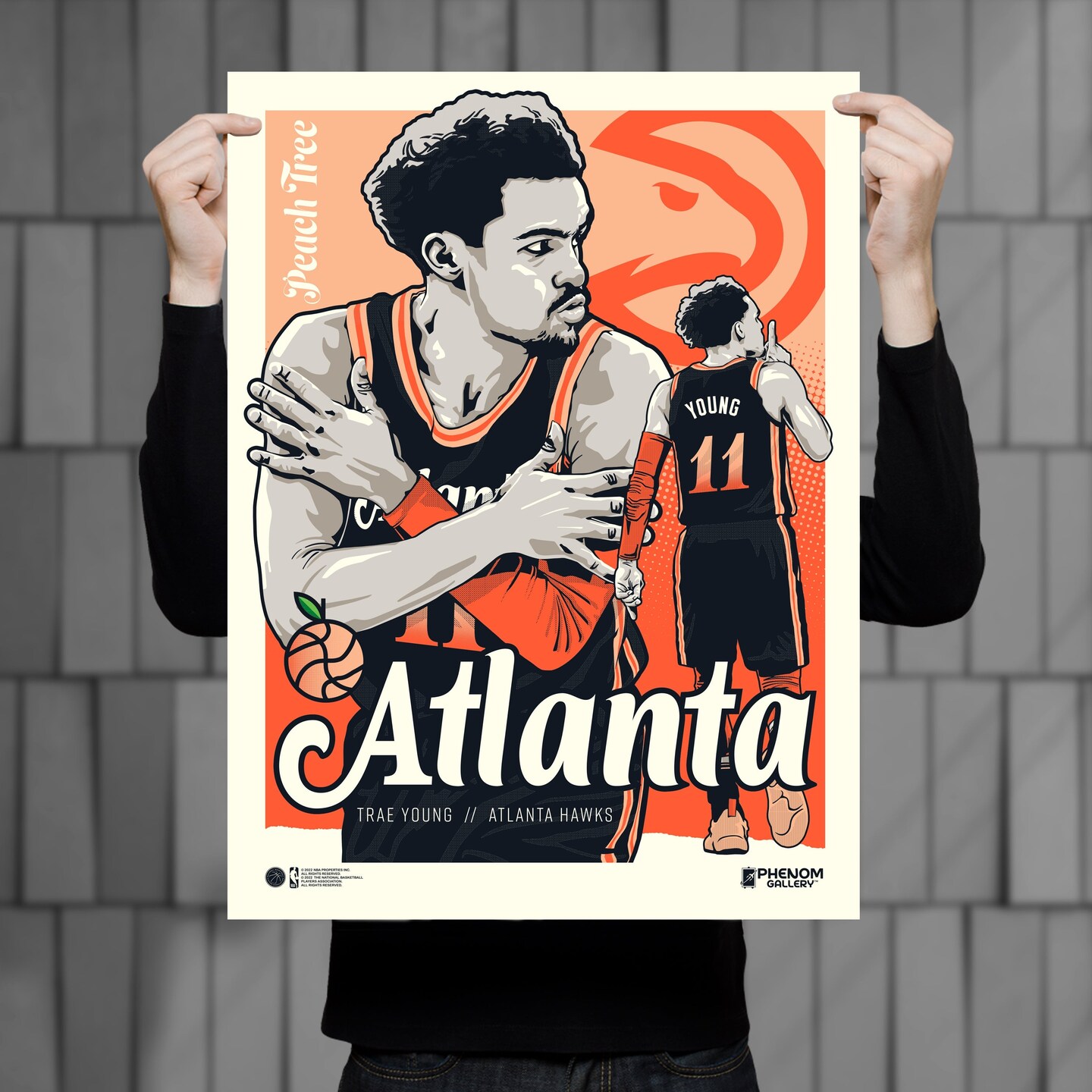 Phenom Gallery Atlanta Hawks Trae Young City Edition 18&#x22; x 24&#x22; Deluxe Framed Serigraph