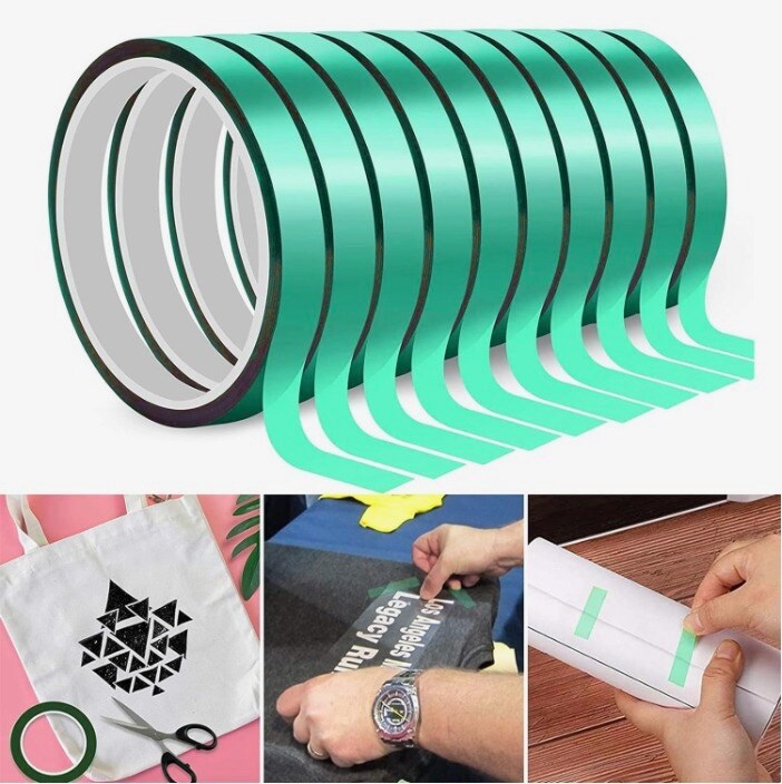 10 rolls Heat resistant tapes sublimation Press Transfer Thermal Tape 4mmx30m SUBLITAPE GREEN