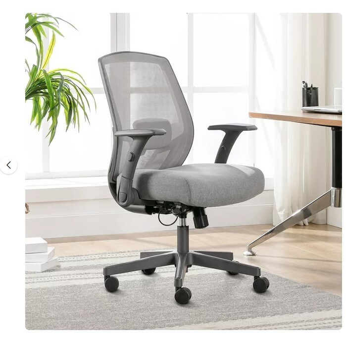 Grey SitTrueTM Rayne Mid-Back Ergonomic Mesh/Fabric Task Chair