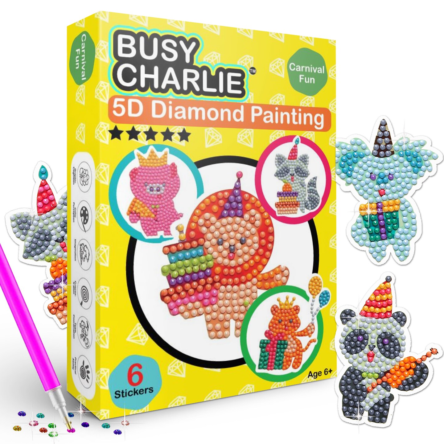 Kids Arts And Crafts Ages 4-8 Boys Arts Training Equipment Boards 5D  Diamond Art Stickers And Suncatchers DIY Diamond Pasted Painting Dots  Stickers