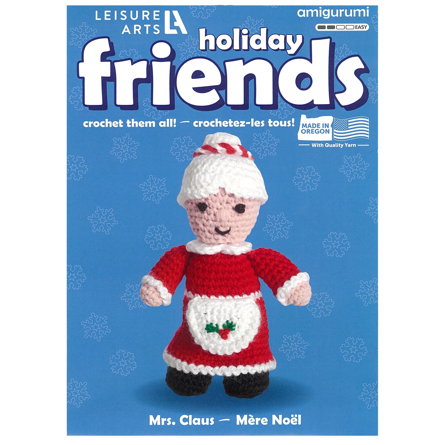 Leisure Arts Crochet Friend Kit, Mrs. Claus, 8", Complete Crochet kit