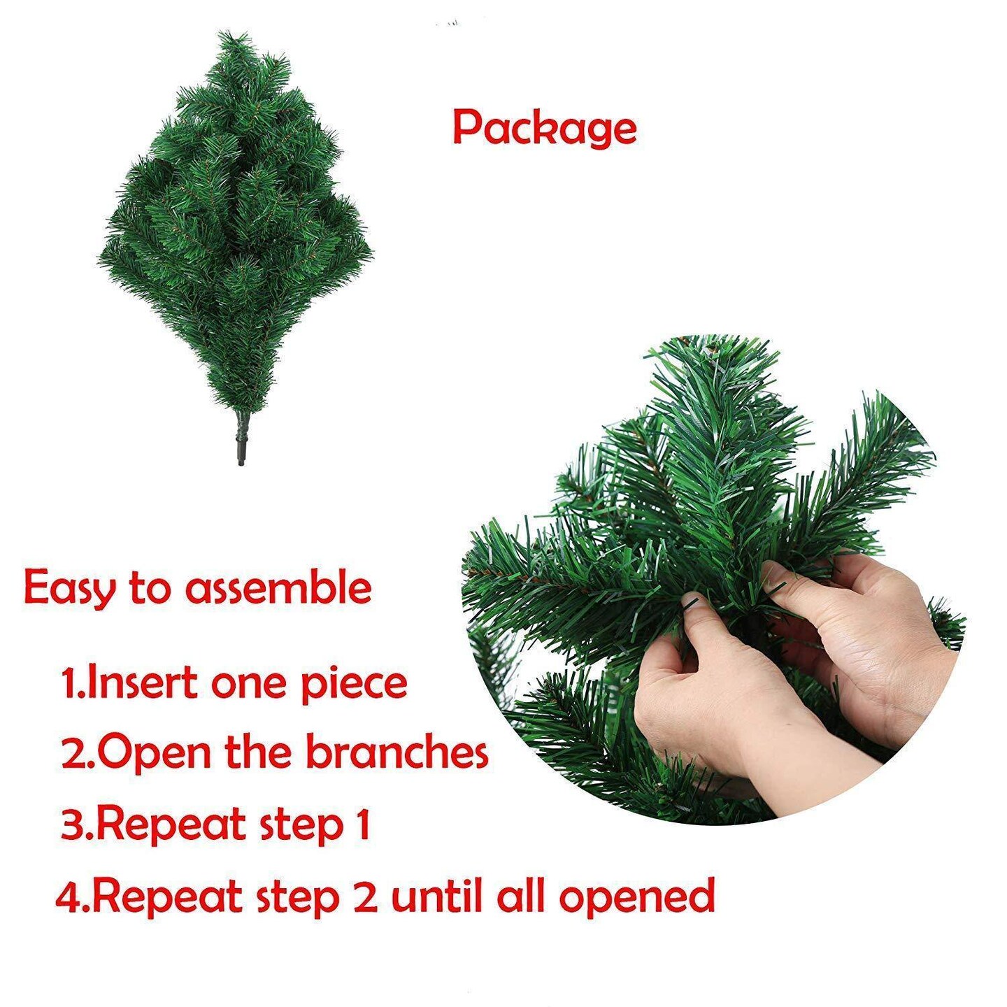 Bosonshop Upgraded 7&#x27; Green Metal Christmas tree, with Decorations