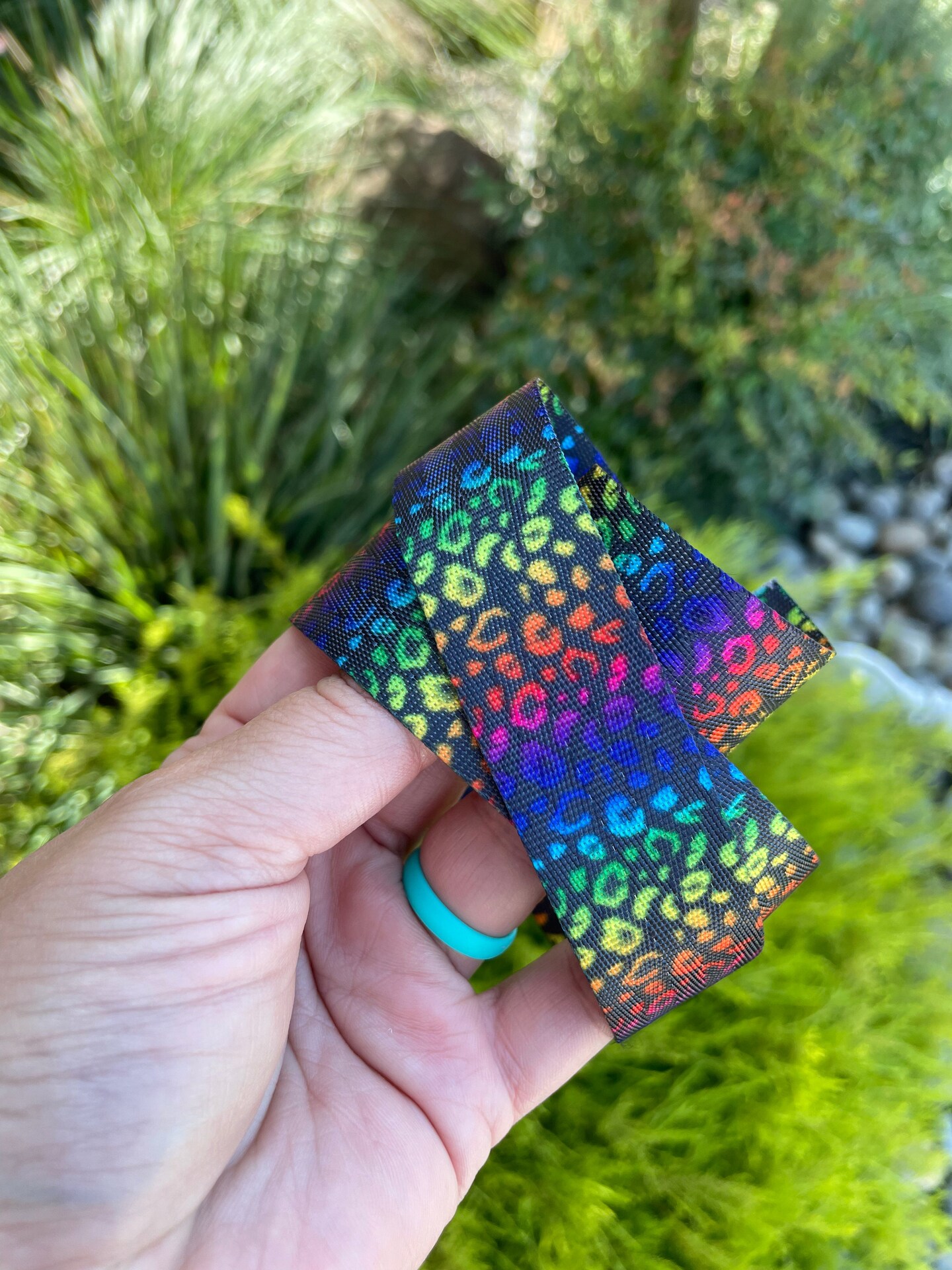 Rainbow Leopard Print 1&#x201D; Seatbelt Webbing