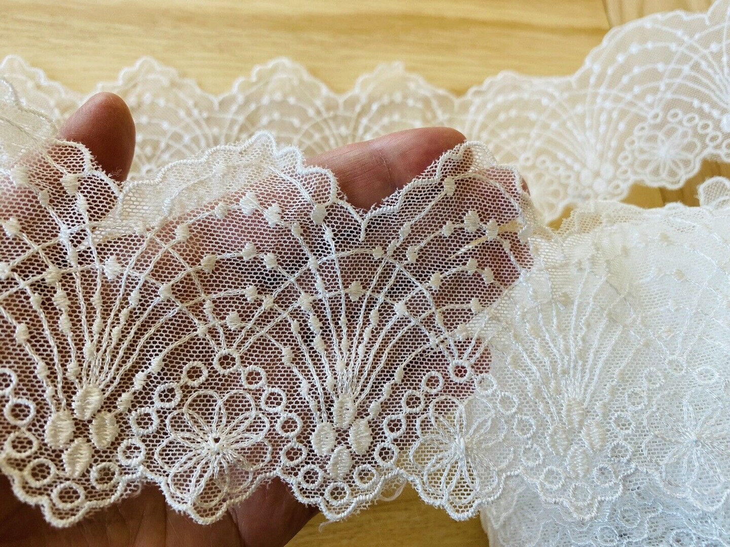 3 Inches Silk Embroidered Trim Lace Ribbon