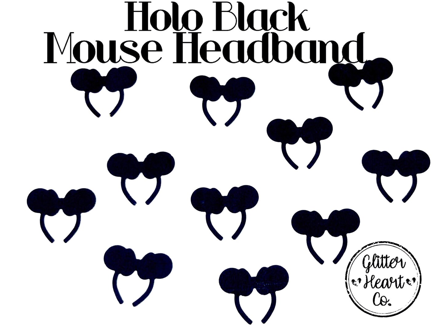 Polyester Glitter - Black Mouse Headband - by Glitter Heart Co.™