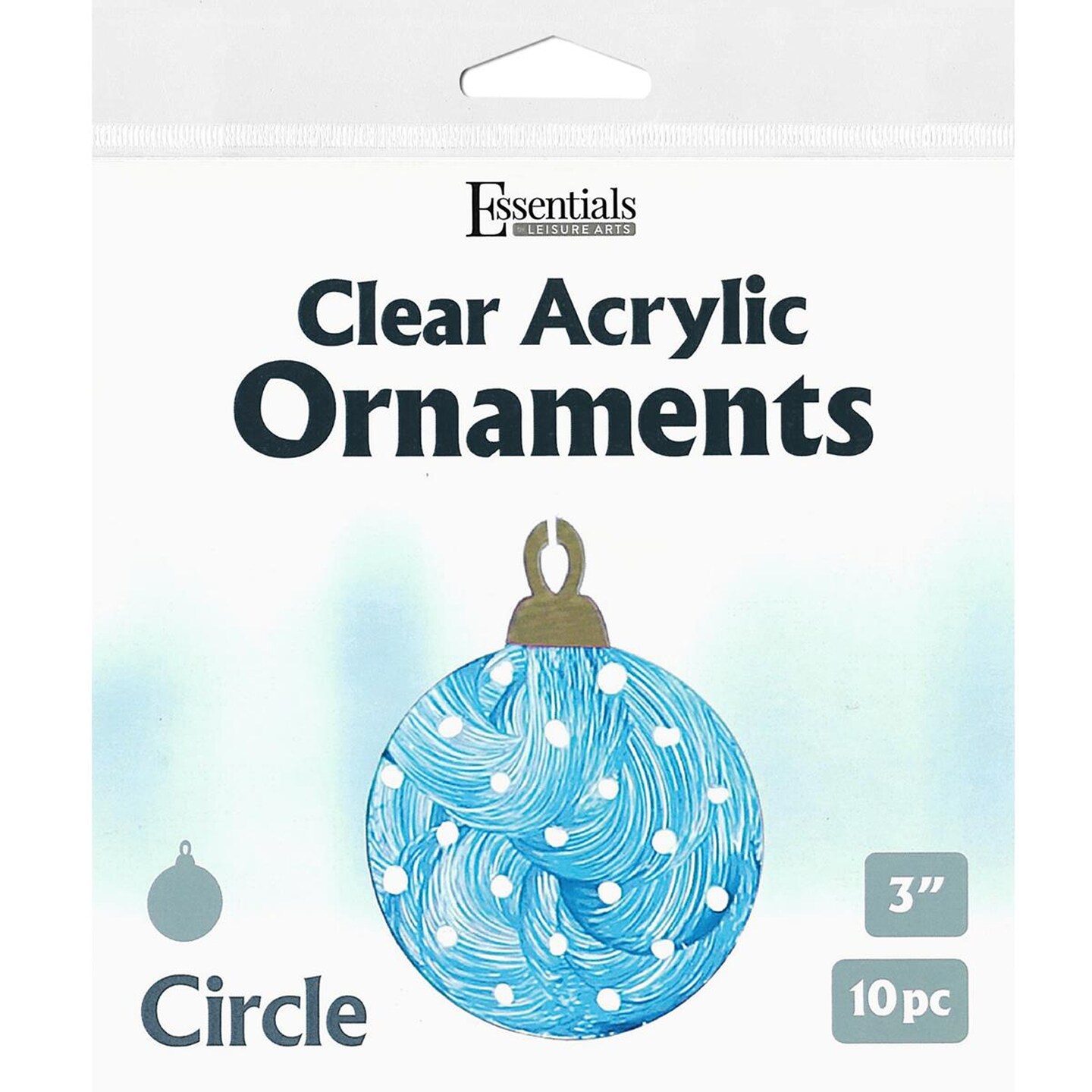 EBL Clear Acrylic Ornaments 3&#x22; Circle 10pc
