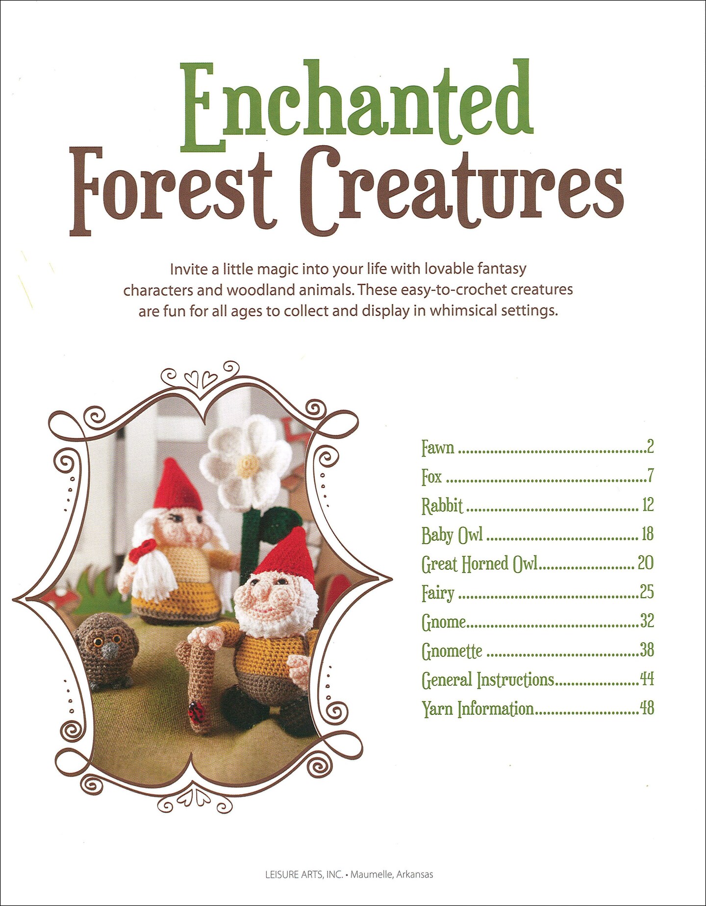 Leisure Arts Enchanted Forest Creatures Crochet Book