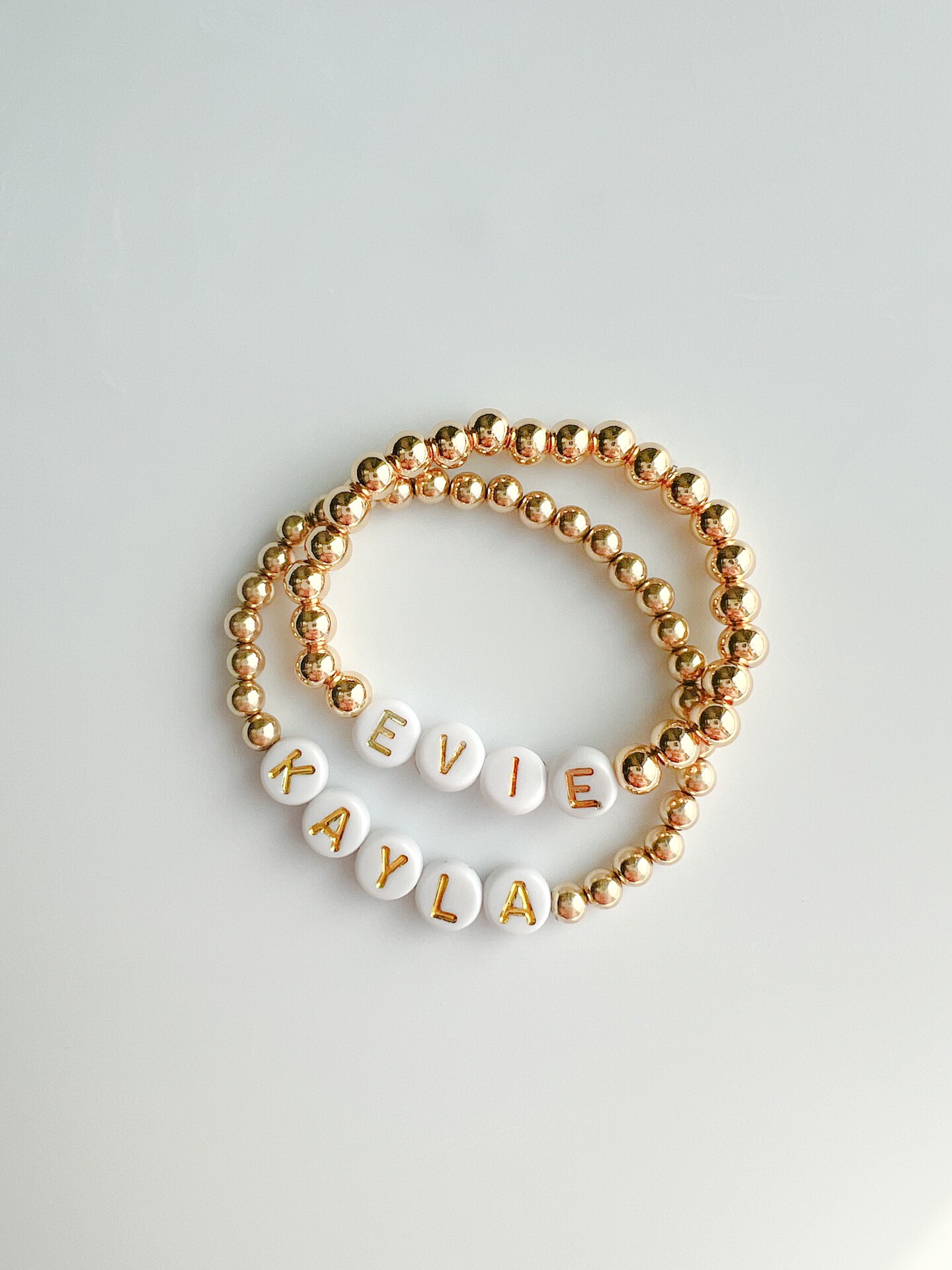 Girls Handmade Personalized Clay Beads Charm Kids Bracelet, Any Name! Evil  Eye