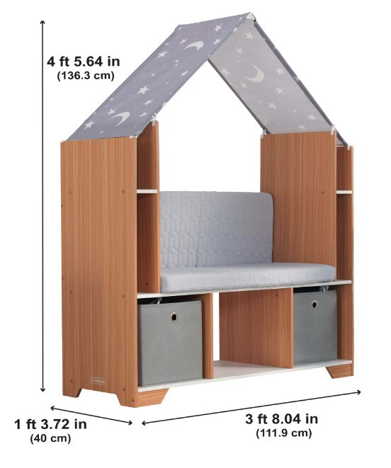 Little Dreamer Deluxe Reading Nook, Bookcase, and Storage Bins