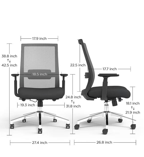 Marrett Mesh and Fabric Task Chair in Black by Union and Scale (53249)