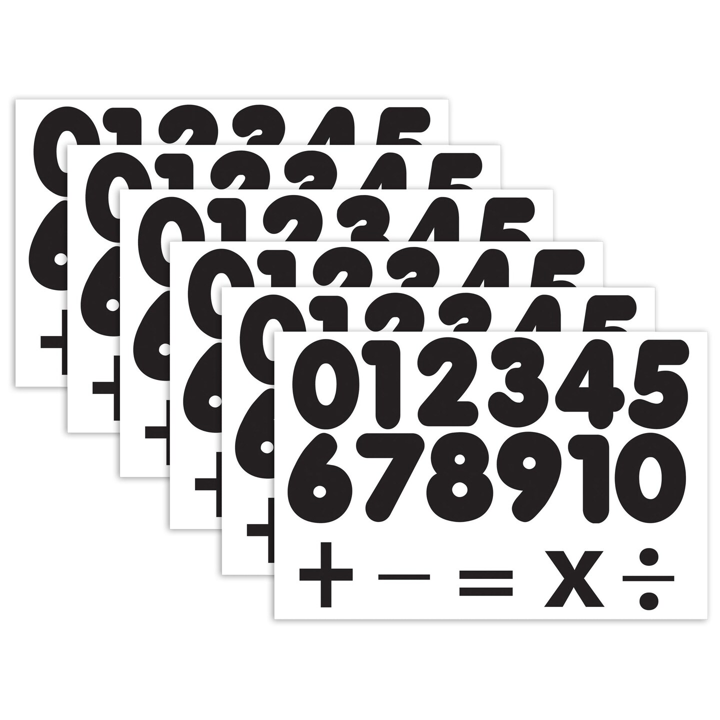 DieCut Black Number Set, 1.75", 32 Pieces Per Pack, 6 Packs