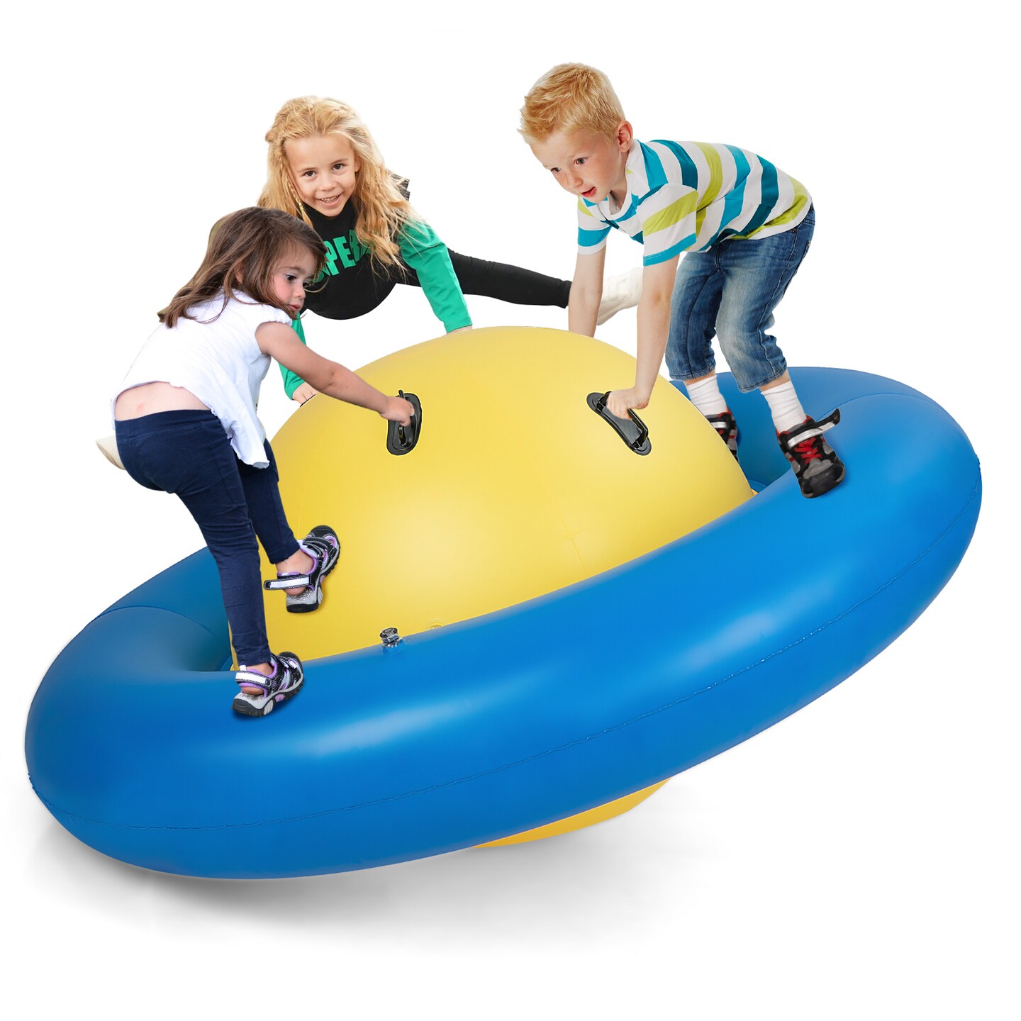 7.5 Foot Giant Inflatable Dome Rocker Bouncer with 6 Built-in Handles for Kids