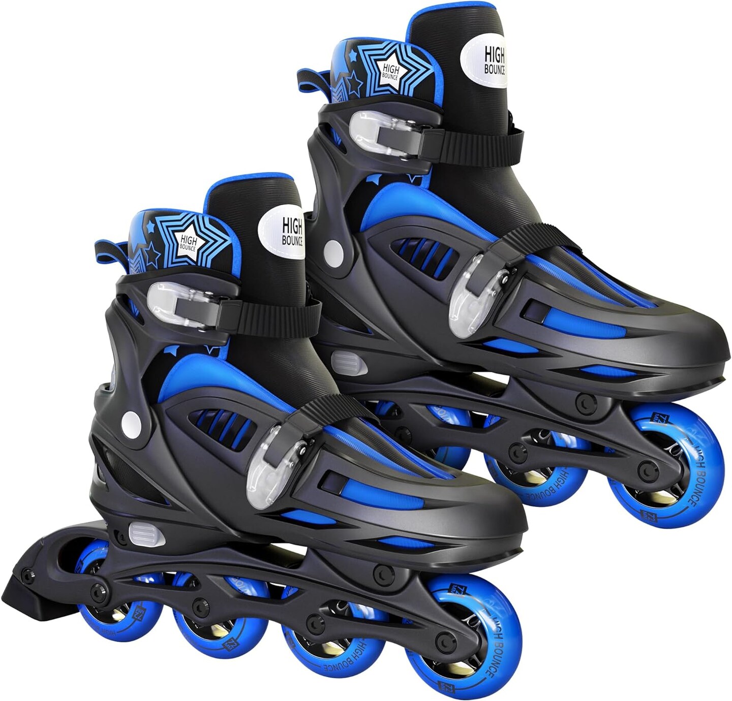 High Bounce Inline Skates for Girls and Boys, Roller Skates with Gel Wheels Adjustable Sizing for Adults and Kids, Inline Skates for Adult Female, Male, Lightweight Roller Skates