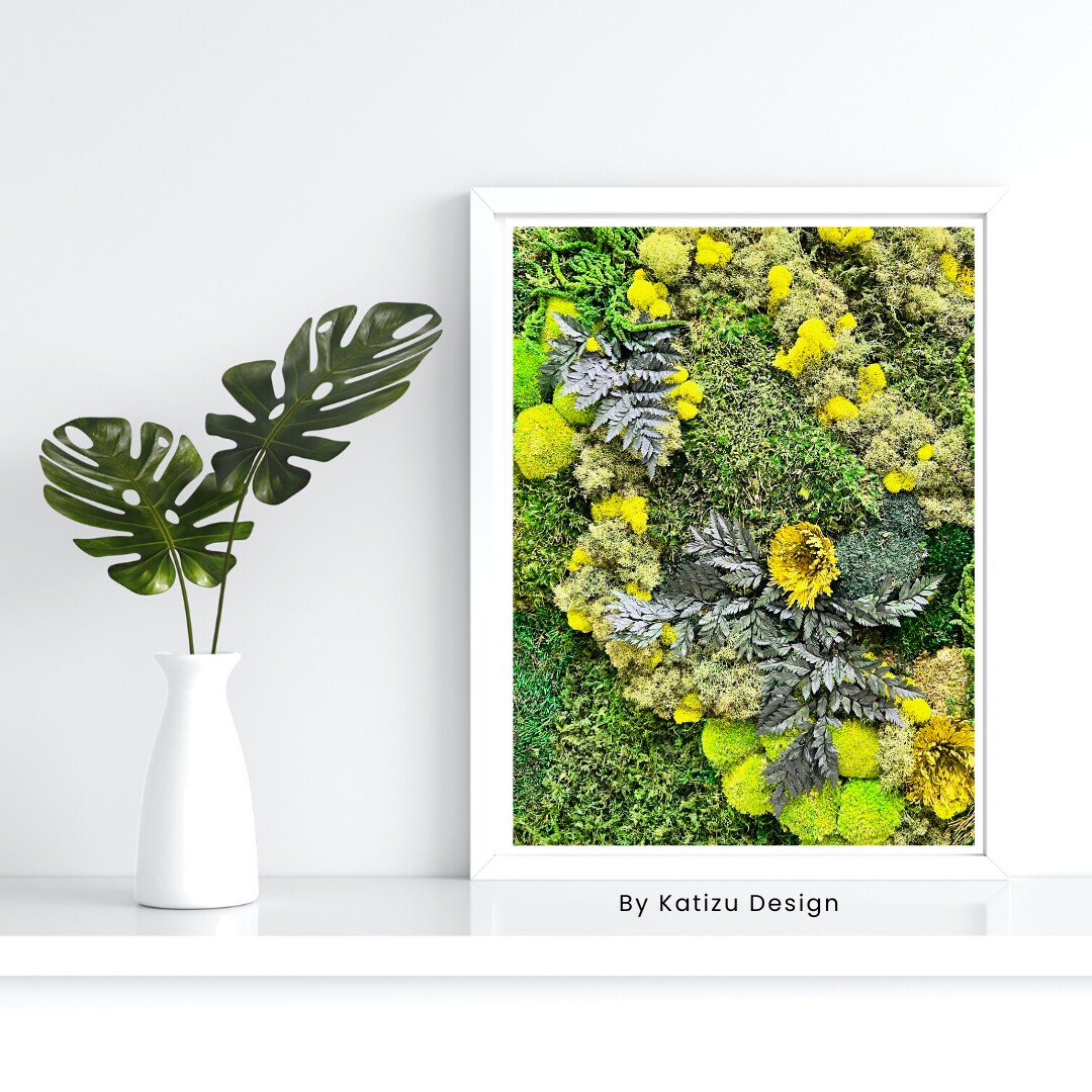 Moss Wall Art, living wall, Preserved Moss, Hanging Vertical Garden ...