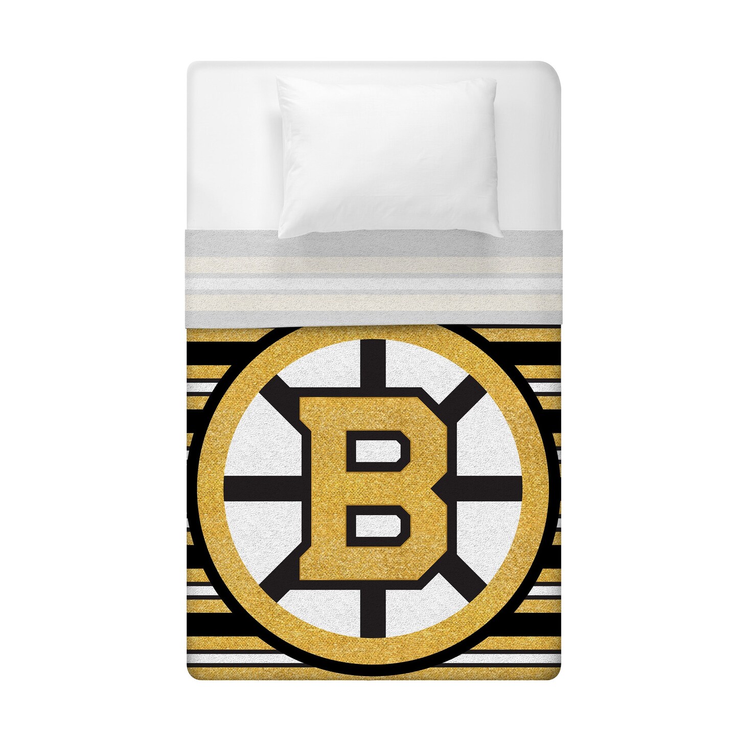 Sleep Squad Boston Bruins 100th Anniversary 60” x 80” Raschel Plush Hockey Blanket