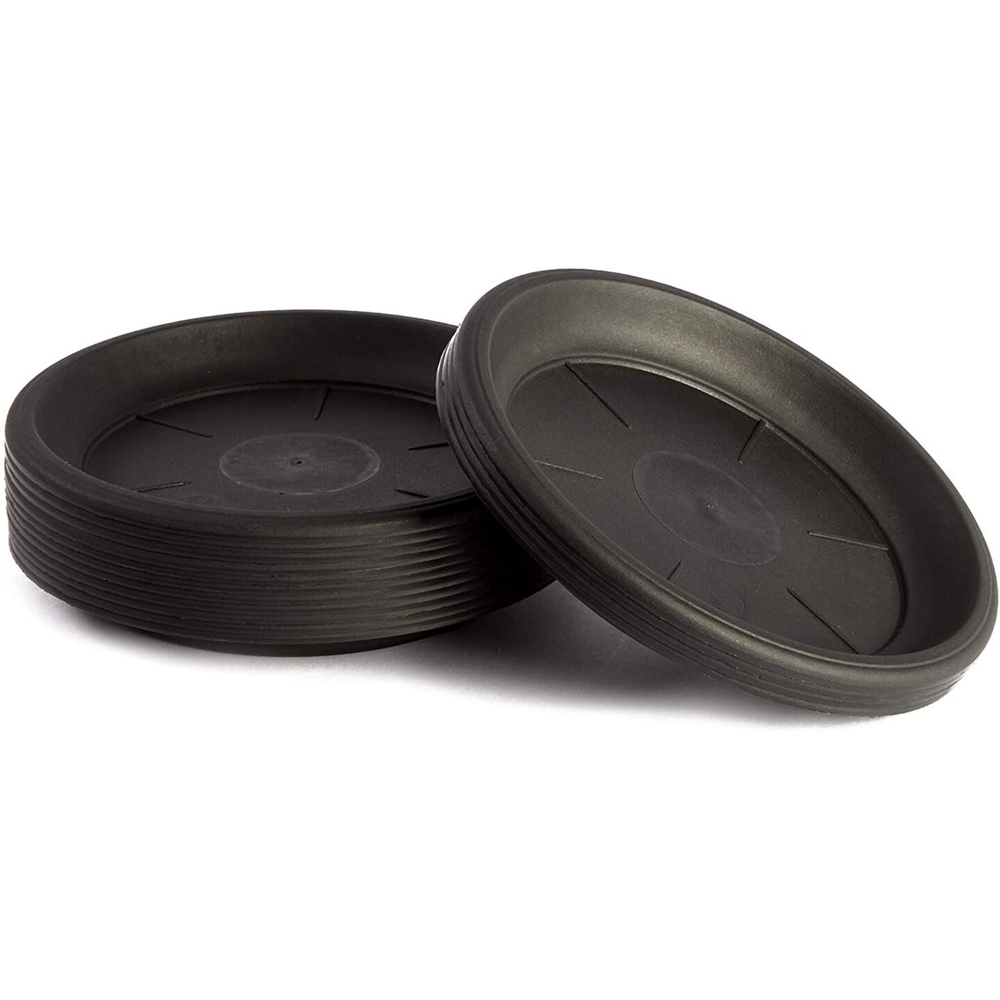 Juvale Plastic Plant Saucer Trays (6 in, Black, 15 Pack)