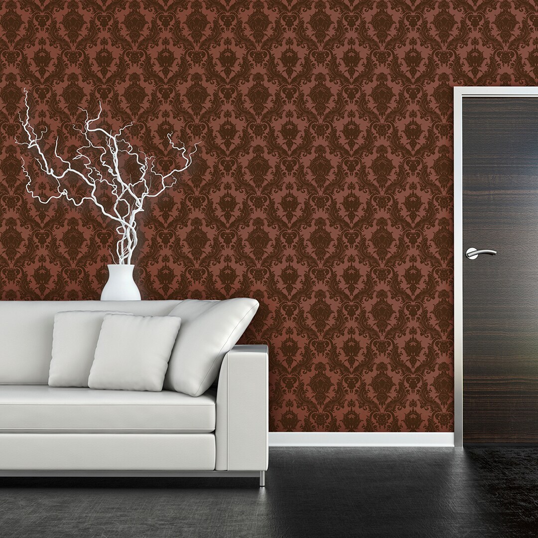 Tempaper Damsel Textured Peel and Stick Wallpaper Metallic Ruby