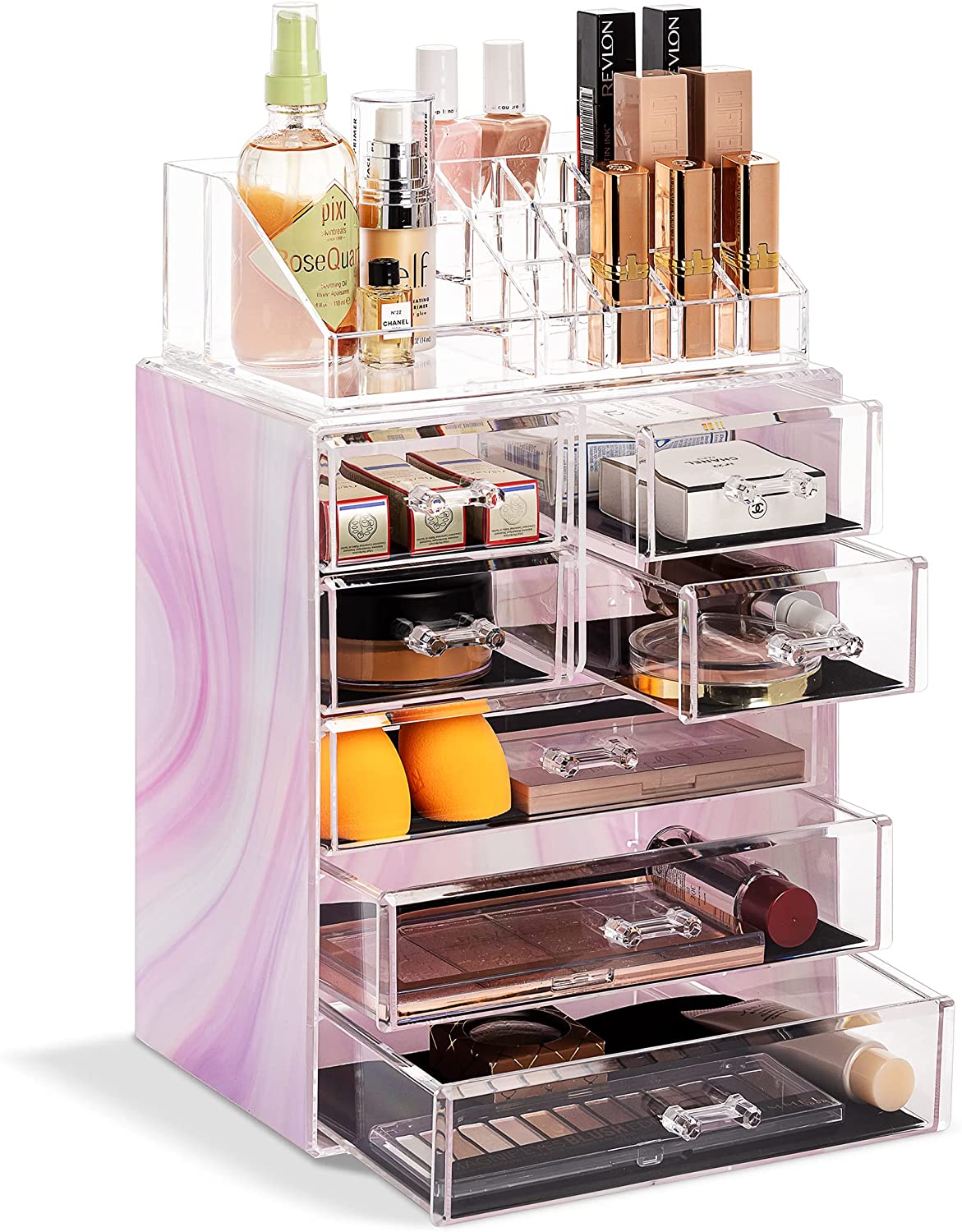 Sorbus Medium Makeup Organizer Set - (3 Large / 4 Small Drawers/Top Tray)