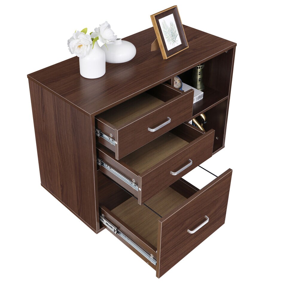 Mobile Lateral Filing Cabinet Printer Stand Storage Shelves.