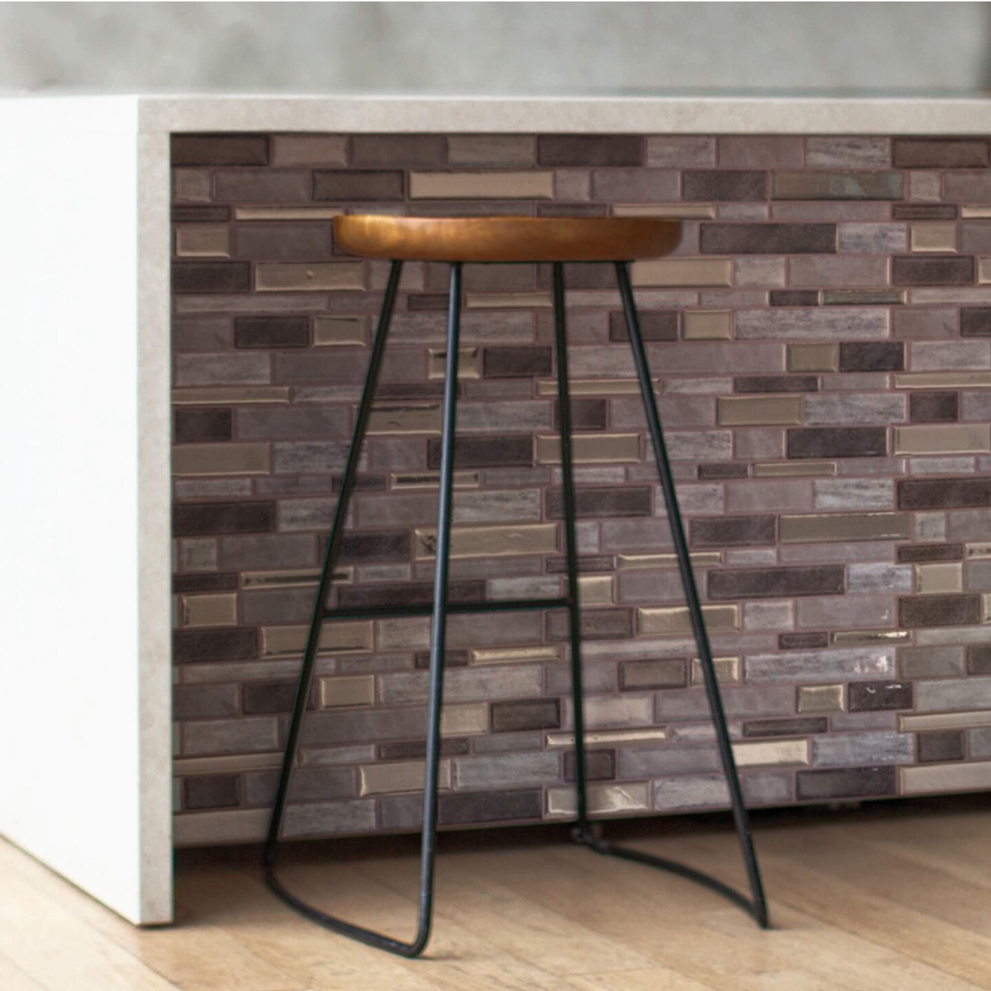 4-Pack Peel and Stick 10.5&#x22; x 10.5&#x22; Mosaic Tile Backsplash Covers 3.06 Sq. Ft
