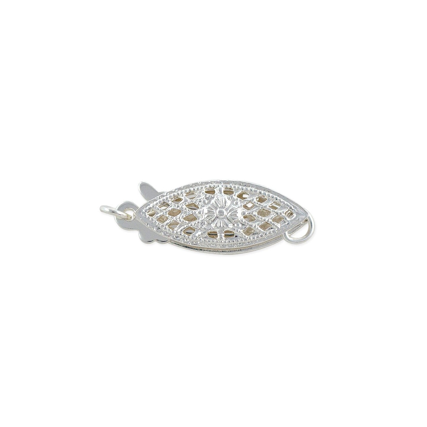 JewelrySupply Sterling Silver Filigree Pearl Necklace Clasp 16x6mm Sterling Silver with .925 STAMP