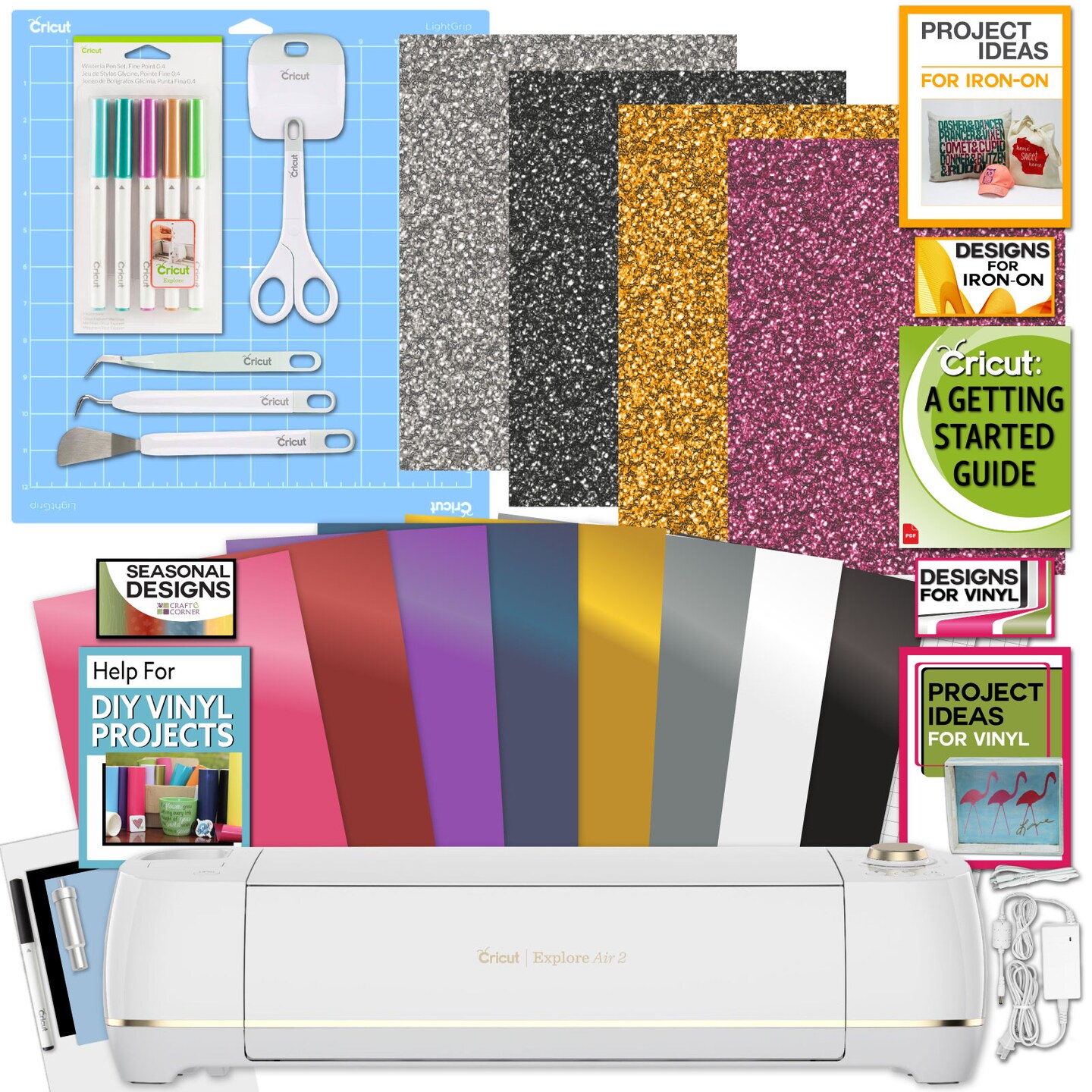 Cricut Tools Basic Set and 2 Pack Cutting Mats 12 in.x12 in. Guide Bundle 